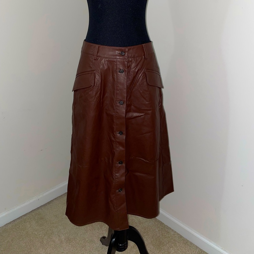 Pleather midi skirt from Banana Republic in size 2.